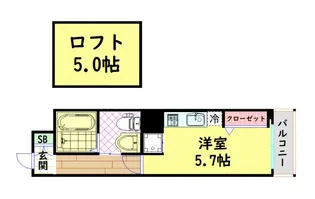 ラ・プレミア桜川【8階】の間取り