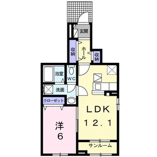 ラ サクラーレI【1階】の間取り