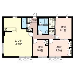 マーキュリーセント【1階】の間取り