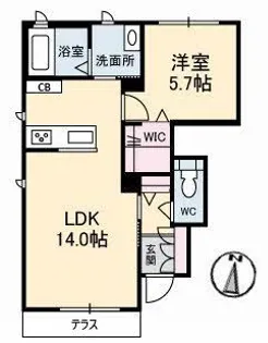 ペイトンプレイス A棟【1階】の間取り