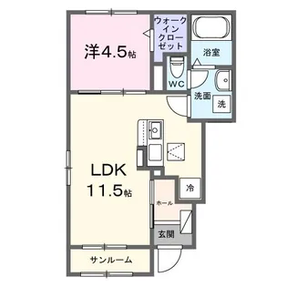ルークテラス山西【1階】の間取り