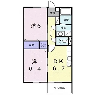 リバティツインII【2階】の間取り