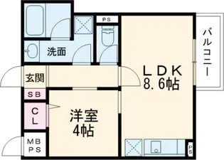 フォース桂【1階】の間取り