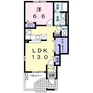 カーサ フェリーチェ T【1階】の間取り