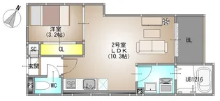 REGALEST 藤原光町【3階】の間取り