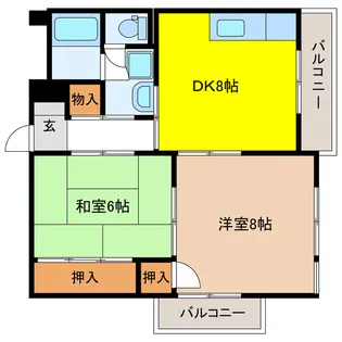 服部ハイツ【4階】の間取り