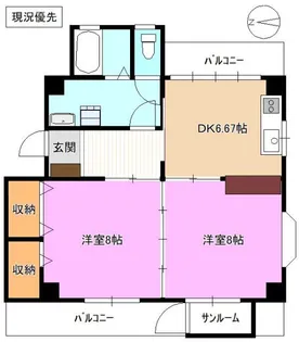 アサヒツインズ【1階】の間取り