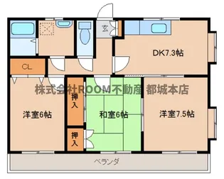 フローリッシュ祝吉【1階】の間取り