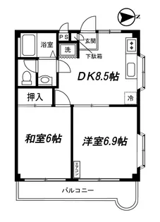 ライブピア六番館【2階】の間取り