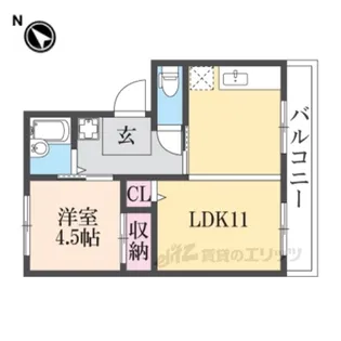 ハイツカームネス【4階】の間取り