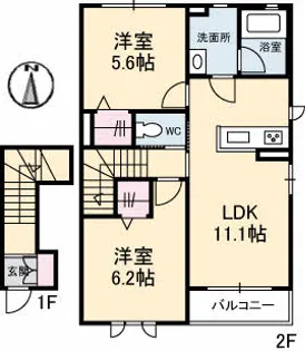 シャーメゾンジュア【2階】の間取り