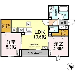 セレスティア江北II【3階】の間取り