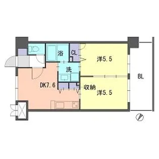 DUO FEEL福岡東【2階】の間取り