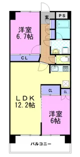 クロワサンス【7階】の間取り