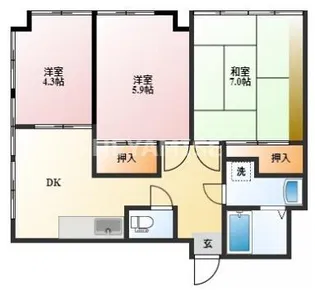 メゾン・ド・みなみ(右)【2階】の間取り