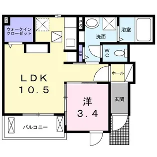 サニーセレノハウスA【1階】の間取り
