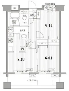 リベルタ港北【5階】の間取り