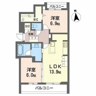 シャーメゾン西岐阜アバンセ【2階】の間取り