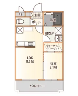 ル・ホプシィ・ジャルダン【3階】の間取り