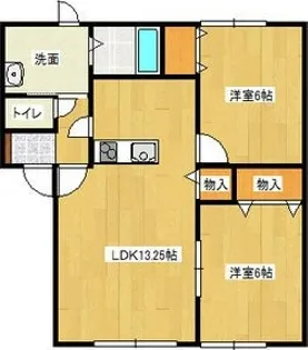 セジュール西町【2階】の間取り