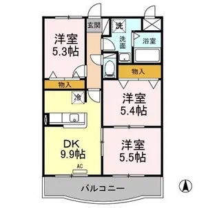 メルヴェイユ II【2階】の間取り