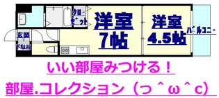 1DKの間取り画像