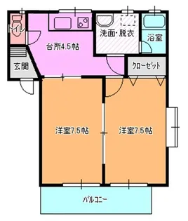 宮城県仙台市青葉区落合6【アパート】の間取り