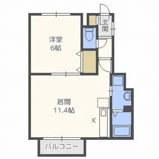 1LDKの間取り画像