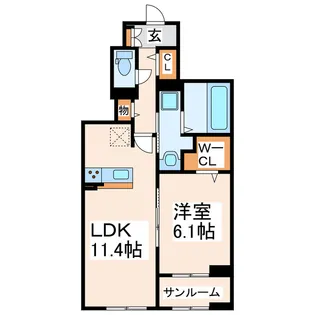 リアン【1階】の間取り