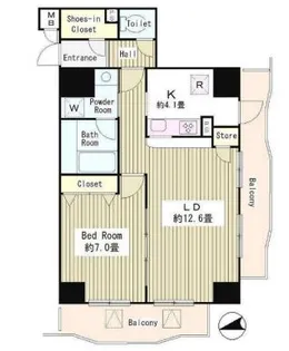 アルブル高輪【11階】の間取り