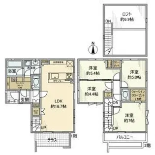 東京都世田谷区千歳台2【一戸建】の間取り