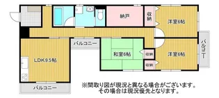 サンハイツ西中原【3階】の間取り