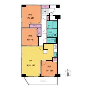 江古田パークマンションB棟【3階】の間取り