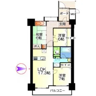 3LDKの間取り画像