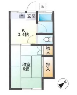 1Kの間取り画像