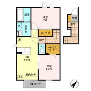 茨城県土浦市おおつ野6【アパート】の間取り