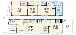 千葉県市川市真間1【一戸建】の間取り