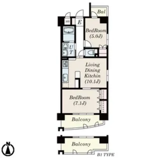 プレミアマルシェ白壁【11階】の間取り