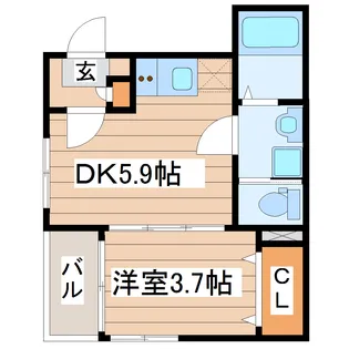 ハーモニーテラス大野田【1階】の間取り