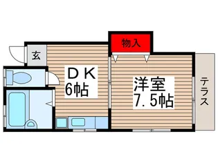 コーポリバーサイド【1階】の間取り