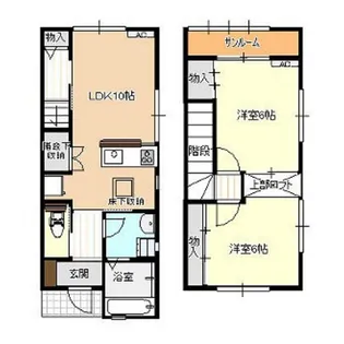 富山県富山市西荒屋【一戸建】の間取り