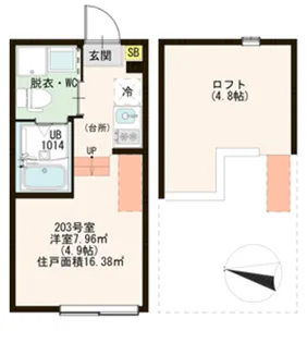 ハーモニーテラス足立XVI【2階】の間取り