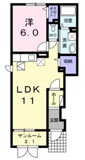 ミルローズ【1階】の間取り