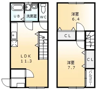 愛知県岡崎市福岡町字永池【一戸建】の間取り
