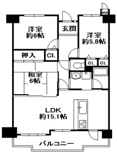 フラワータウン・アミル21ライラック館【7階】の間取り