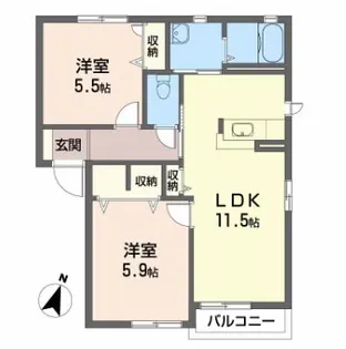 高知県香美市土佐山田町百石町1【アパート】の間取り