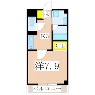 鹿児島県鹿児島市上荒田町【マンション】の間取り