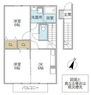 ワイズガーデンB【2階】の間取り