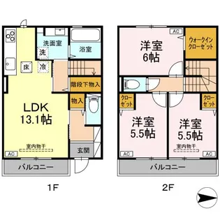 東京都昭島市中神町2【一戸建】の間取り