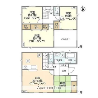 千葉県野田市七光台【一戸建】の間取り